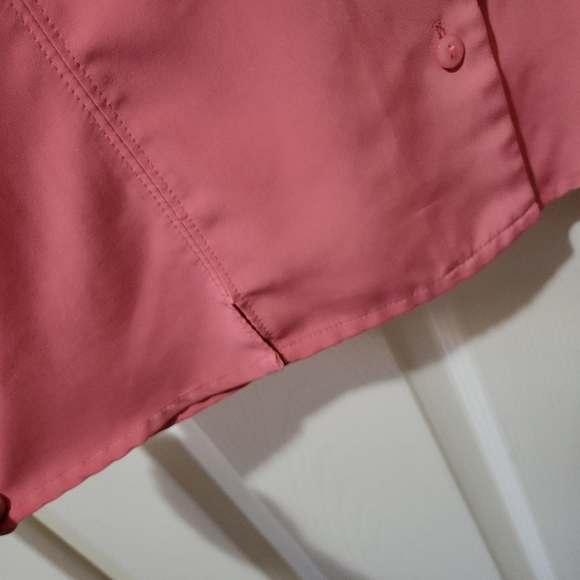 Vintage pink short sleeve button front collared blouse large - Picture 5 of 8